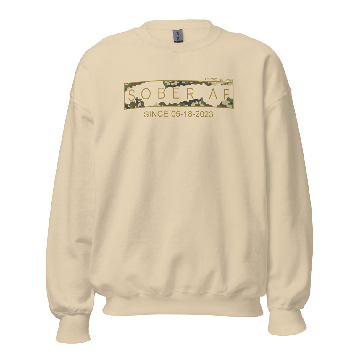 Sober AF Camo Recovery Hoodie back view (view 17)