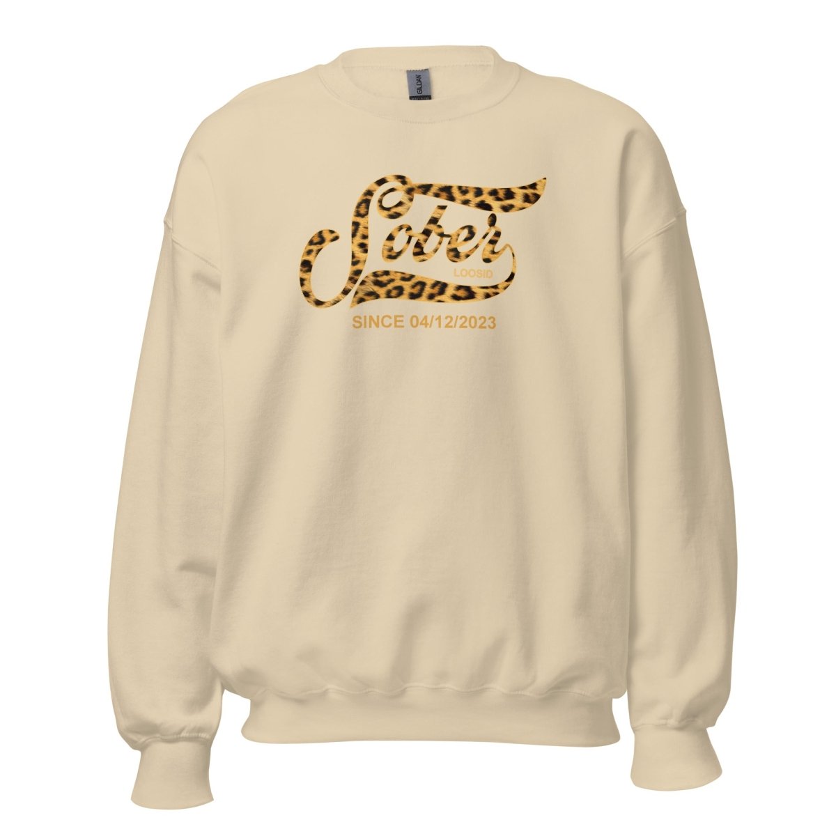 Leopard Sober Since Recovery Hoodie fit detail (view 9)