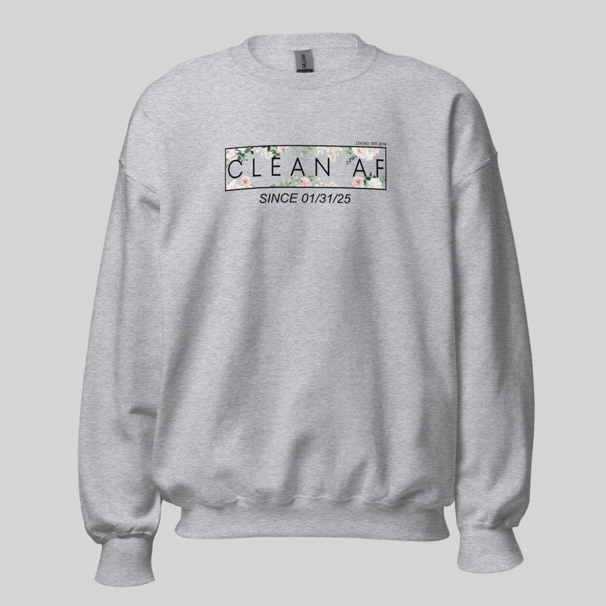 Clean AF Since Date Sobriety Recovery Hoodie featuring the design (view 21)