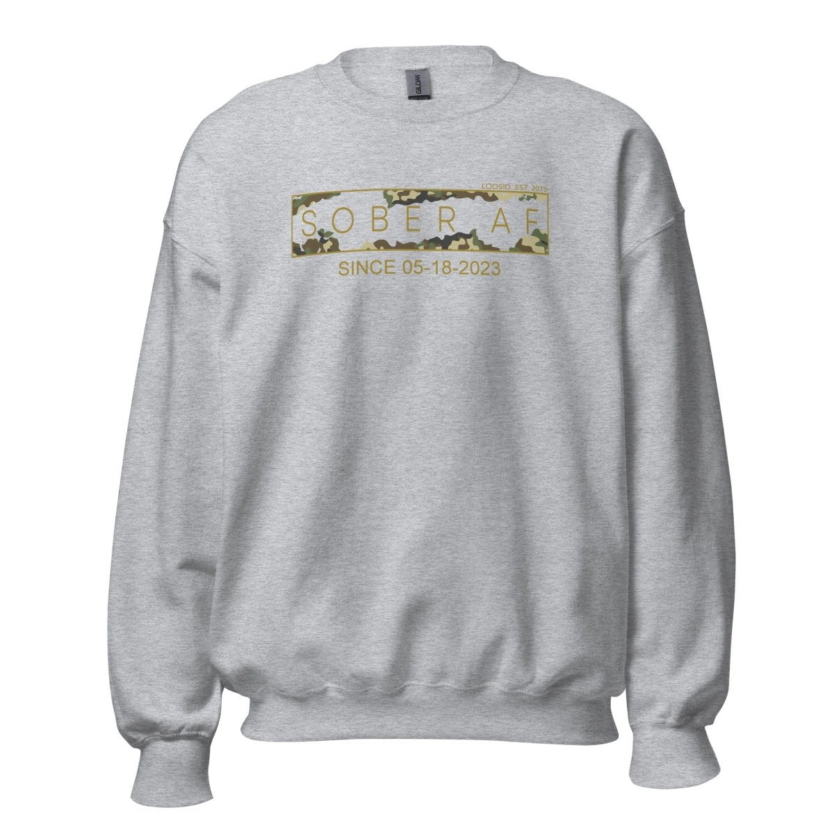 Sober AF Camo Recovery Hoodie packaging detail (view 8)