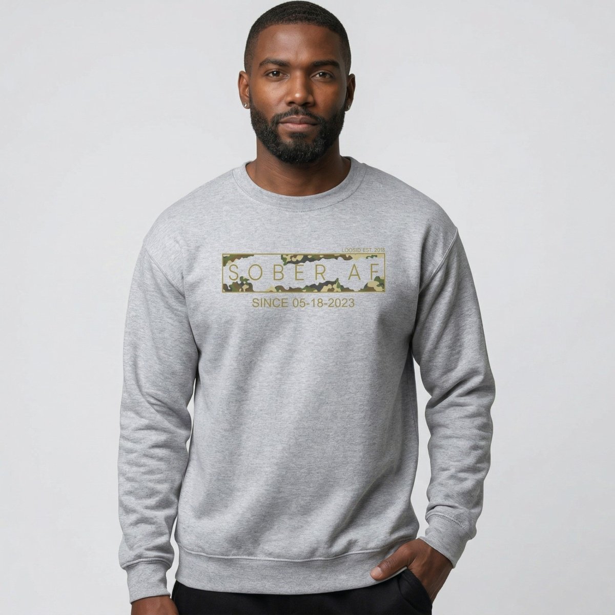 Sober AF Camo Recovery Hoodie product photo (view 10)