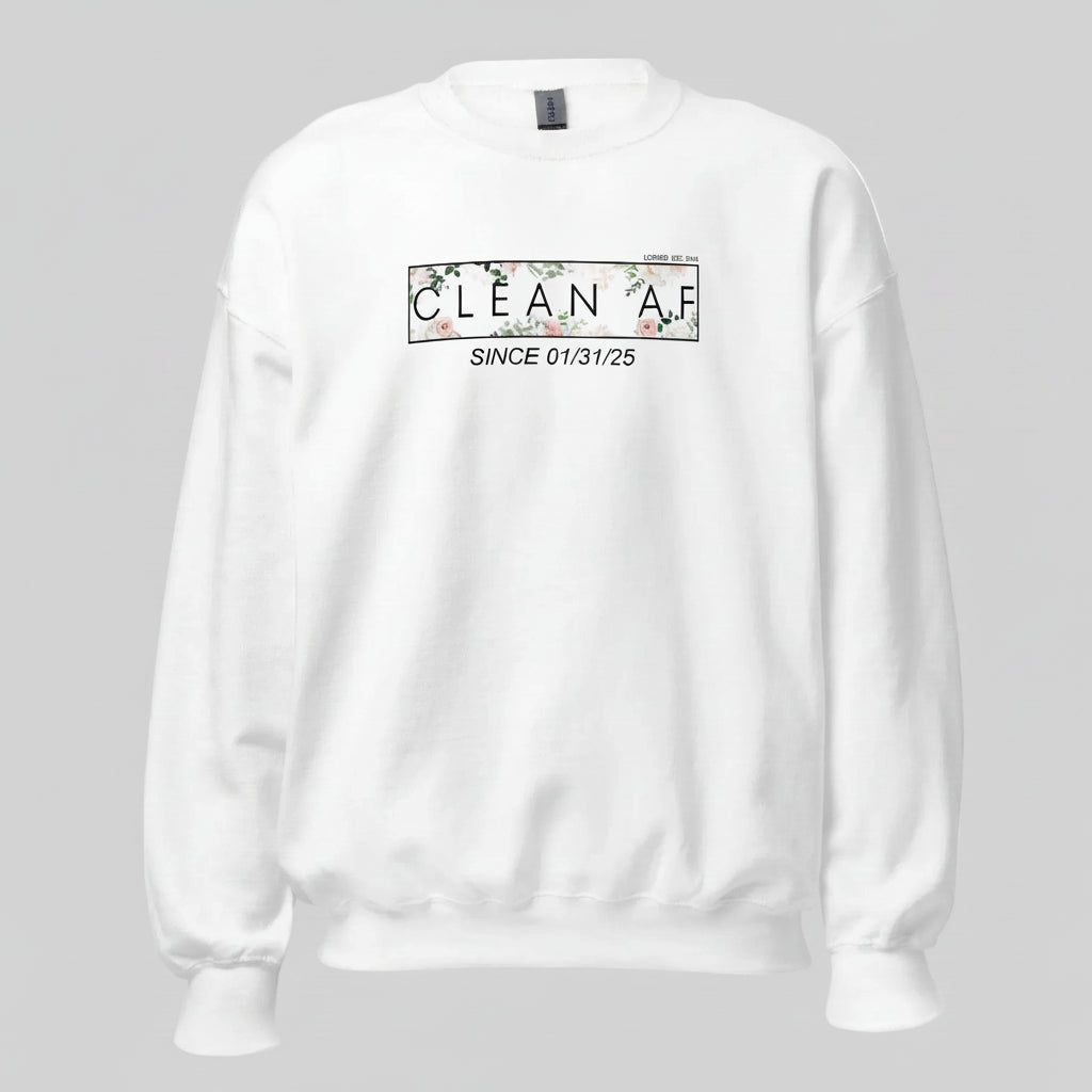 Clean AF Since Date Sobriety Recovery Hoodie product photo (view 30)