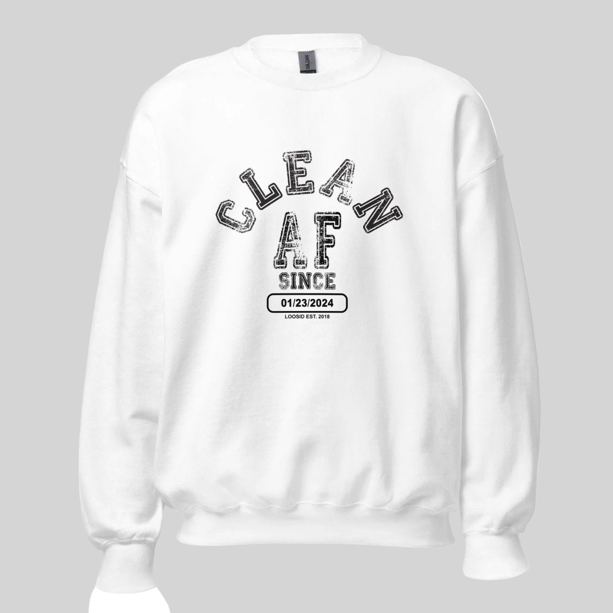 Clean AF Since Sobriety Recovery Hoodie product photo (view 30)