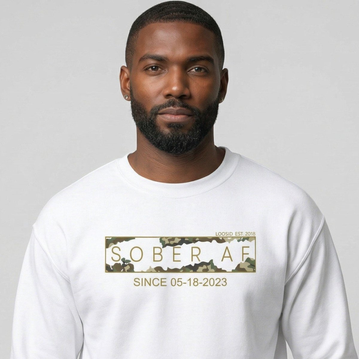 Sober AF Camo Recovery Hoodie featuring the design (view 21)