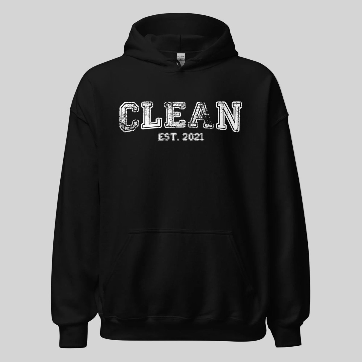 Clean Est. Hoodie w Personalized Recovery Year Recovery Hoodie lifestyle view (view 5)
