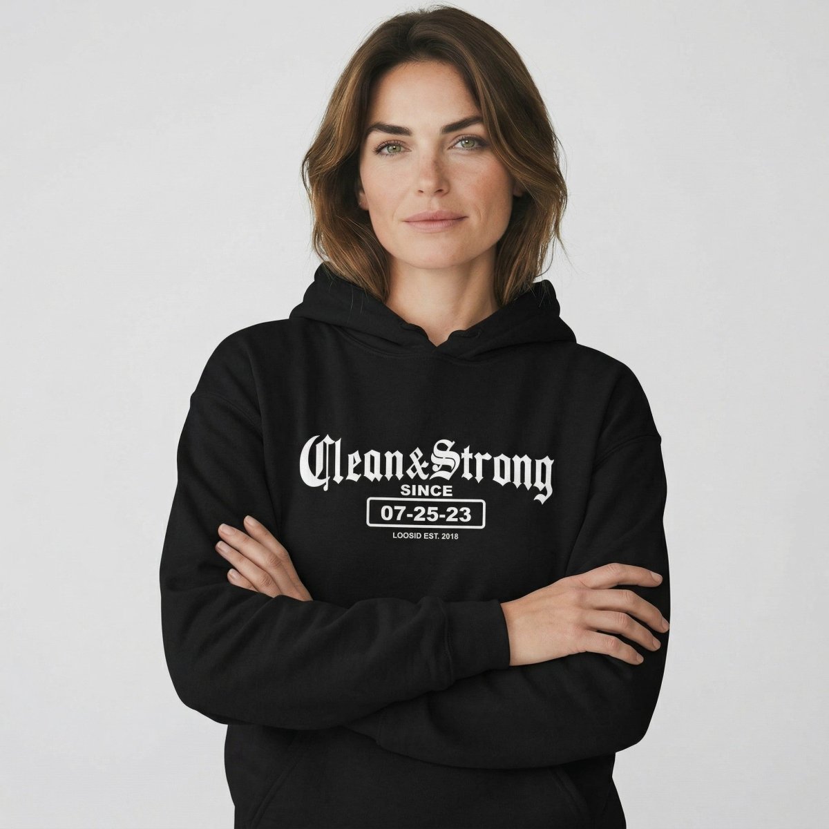 Loosid Old School Clean & Strong Recovery Hoodie featuring the design