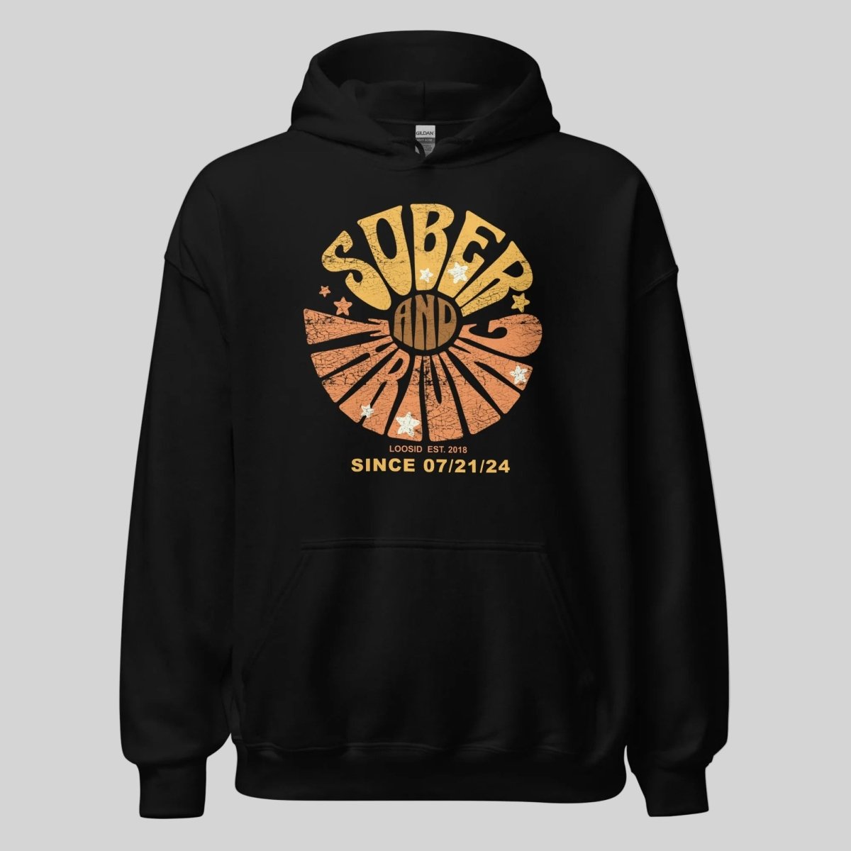 Sober & Thriving Recovery Hoodie side view (view 6)