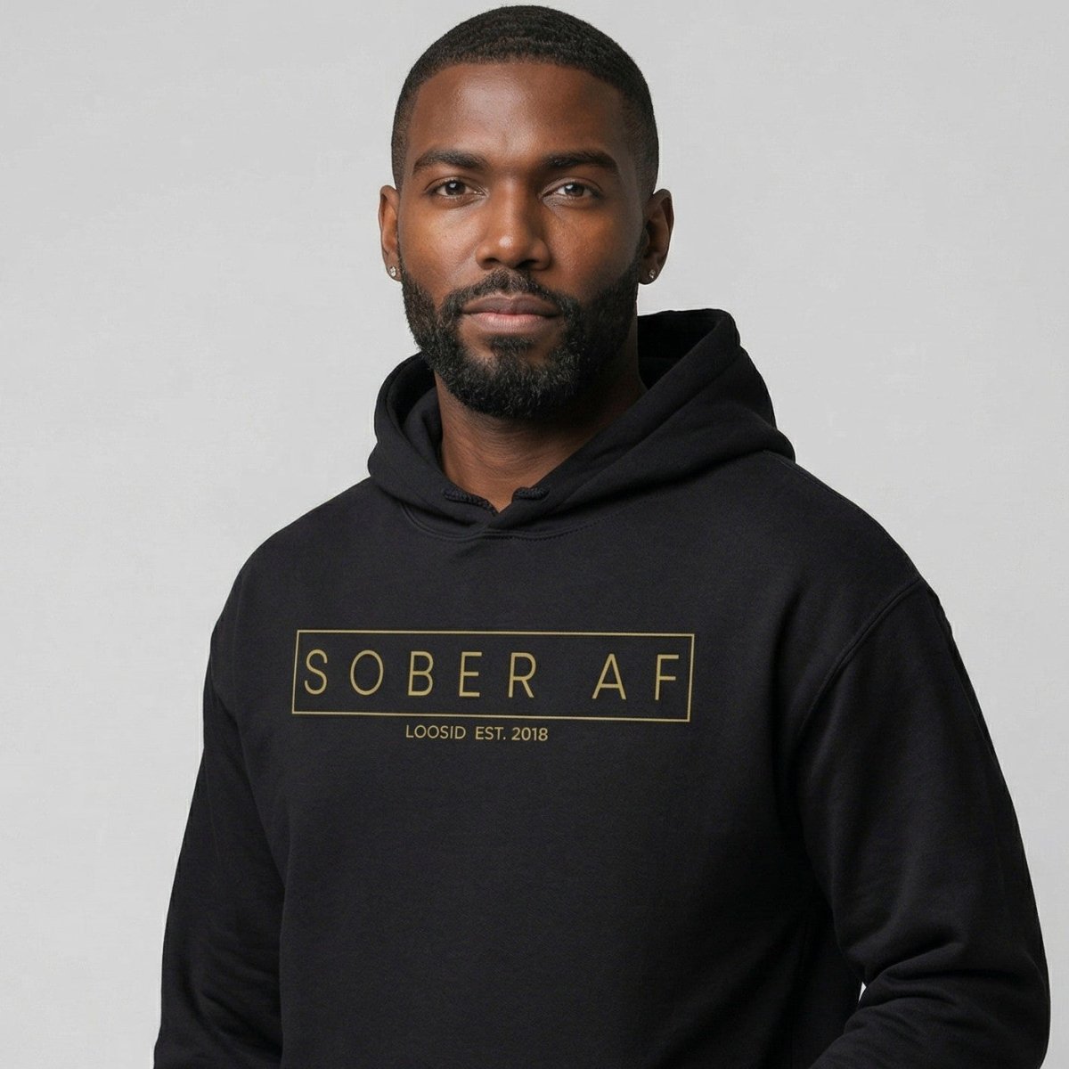 Sober AF Recovery Hoodie close-up view (view 22)