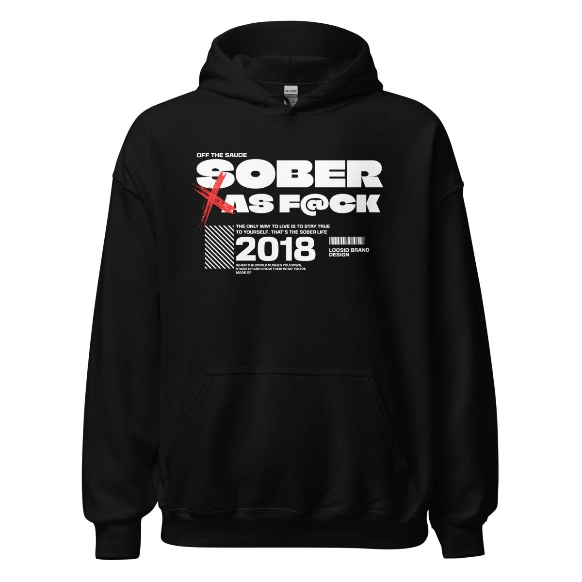 Sober As F*ck Recovery Hoodie back view (view 17)