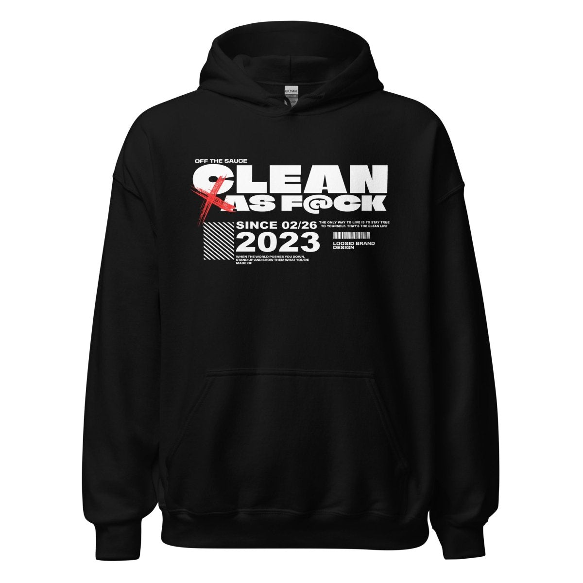 Clean As F*ck Recovery Hoodie flat lay styled image (view 3)