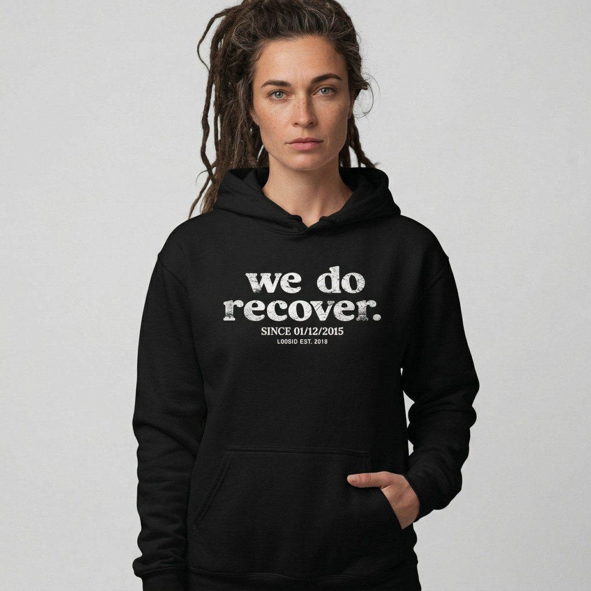 We Do Recover Women's Sober Recovery Hoodie graphic detail (view 4)