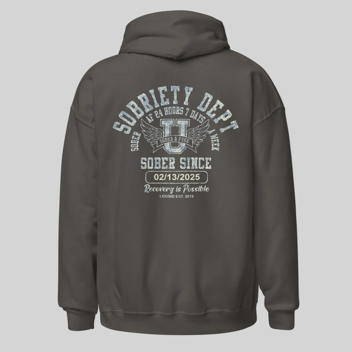Sobriety Dept Recovery Hoodie featuring the design (view 21)
