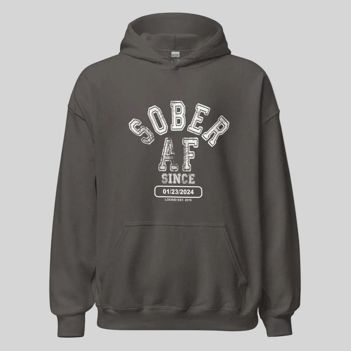 Sober AF Since Recovery Hoodie featuring the design (view 21)