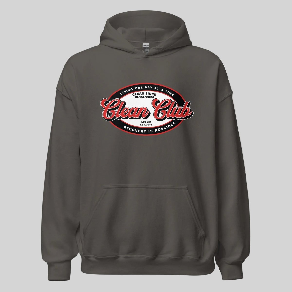 Clean Club Badge Recovery Hoodie lifestyle view (view 5)