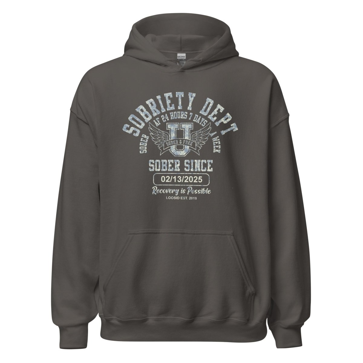Sobriety Dept Recovery Hoodie side view (view 16)