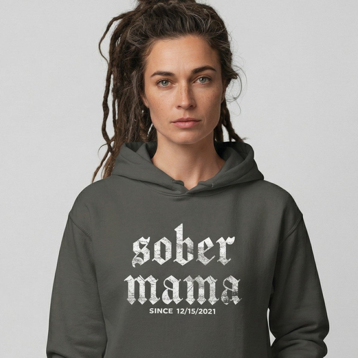 Sober Mama Recovery Hoodie fit detail (view 9)