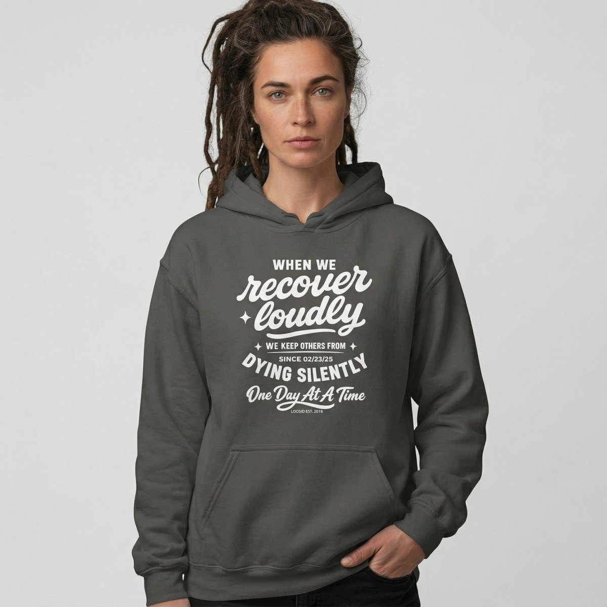 When we recover loudly Recovery Hoodie product photo (view 10)