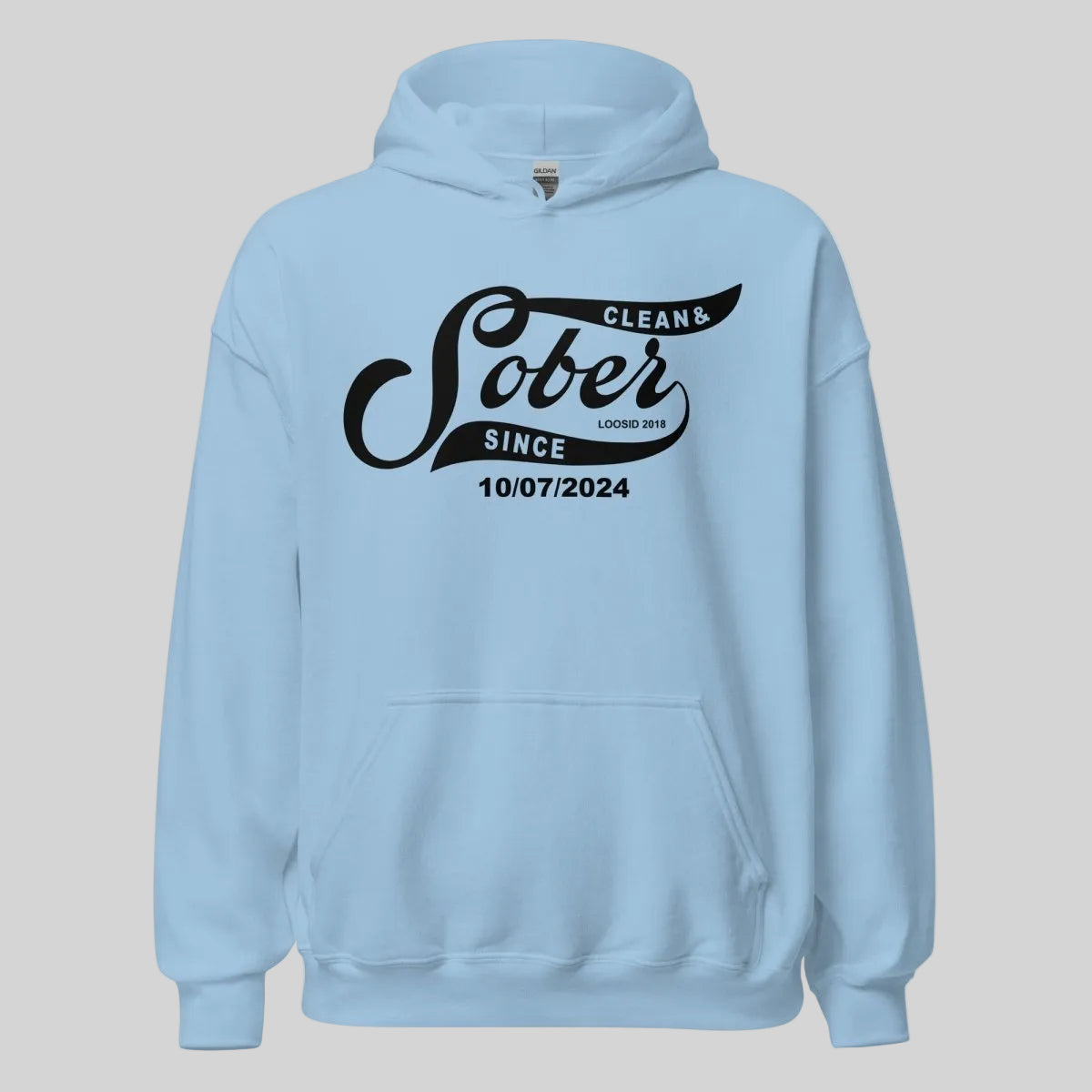 Sober Since Recovery Hoodie back view (view 37)