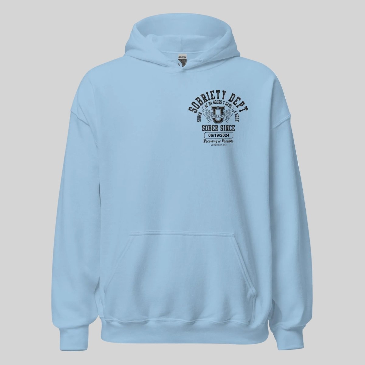 Sobriety Dept Recovery Hoodie packaging detail (view 28)