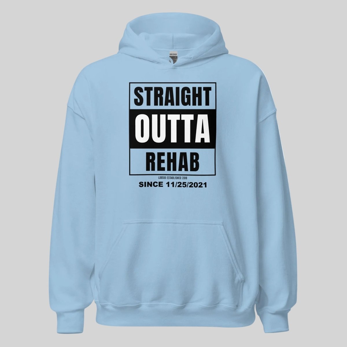 Straight Outta Rehab Recovery Hoodie lifestyle view (view 25)