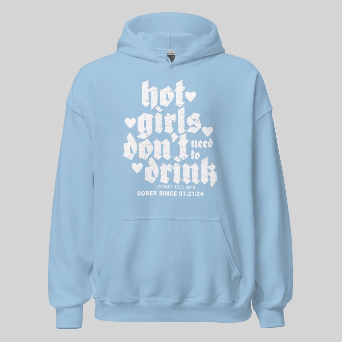 Hot Girls Don't Drink Recovery Hoodie side view (view 26)