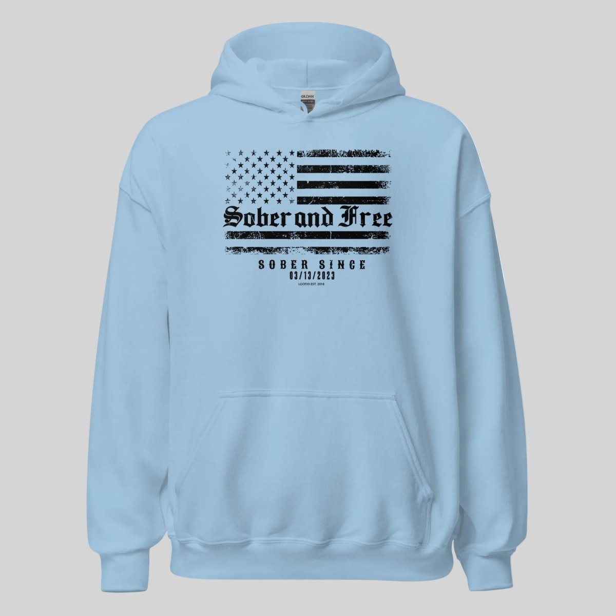 Sober and Free Custom Sobriety Date Recovery Hoodie side view (view 26)