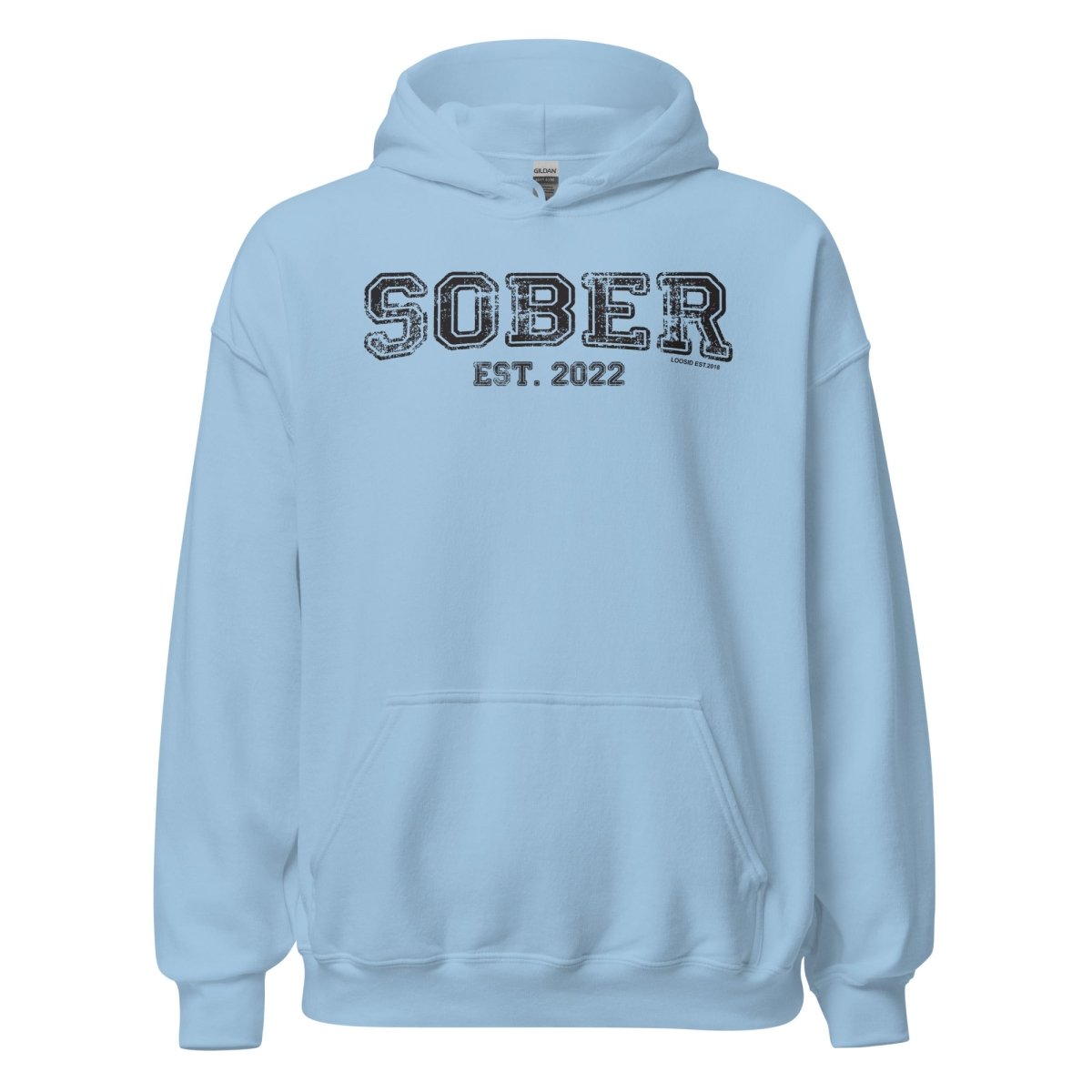 Sober Est. Hoodie w Personalized Sobriety Year Recovery Hoodie graphic detail (view 14)
