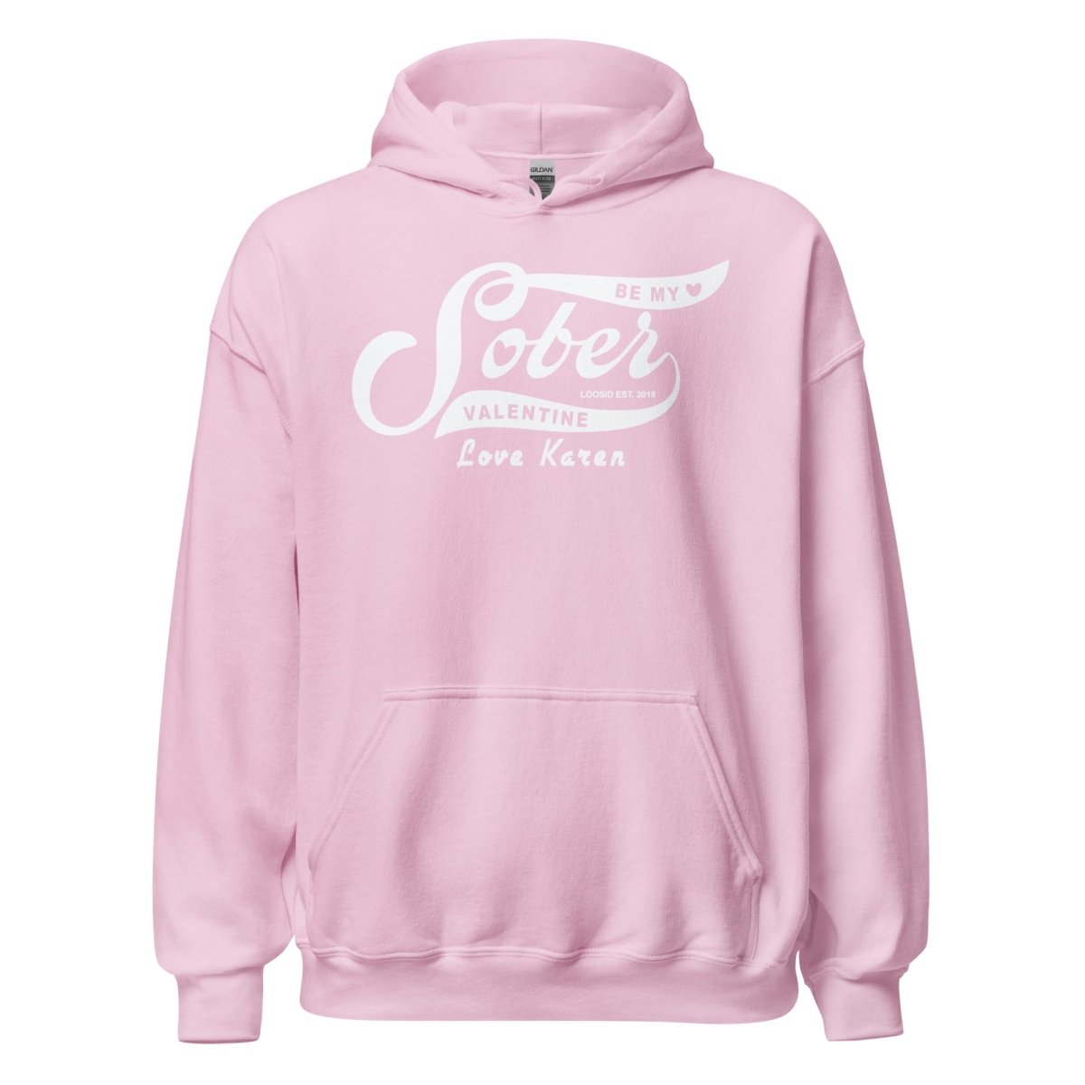 Be My Sober Valentine Hoodie w Personalized Name Recovery Hoodie graphic detail (view 14)