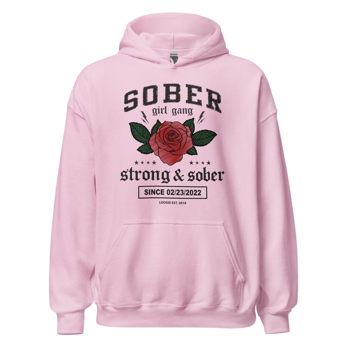 Sober Girl Gang Strong & Sober Crest Recovery Hoodie graphic detail (view 24)