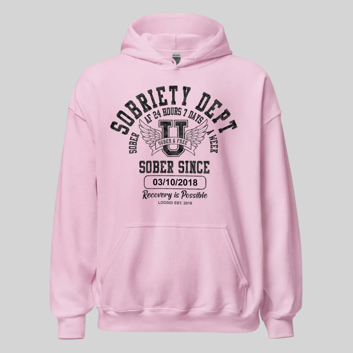 Sobriety Dept Recovery Hoodie graphic detail (view 34)