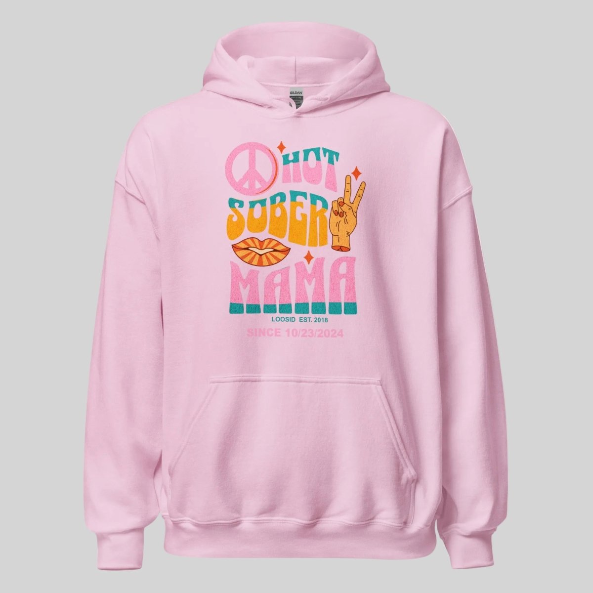 Hot Sober Mama Recovery Hoodie lifestyle view (view 35)