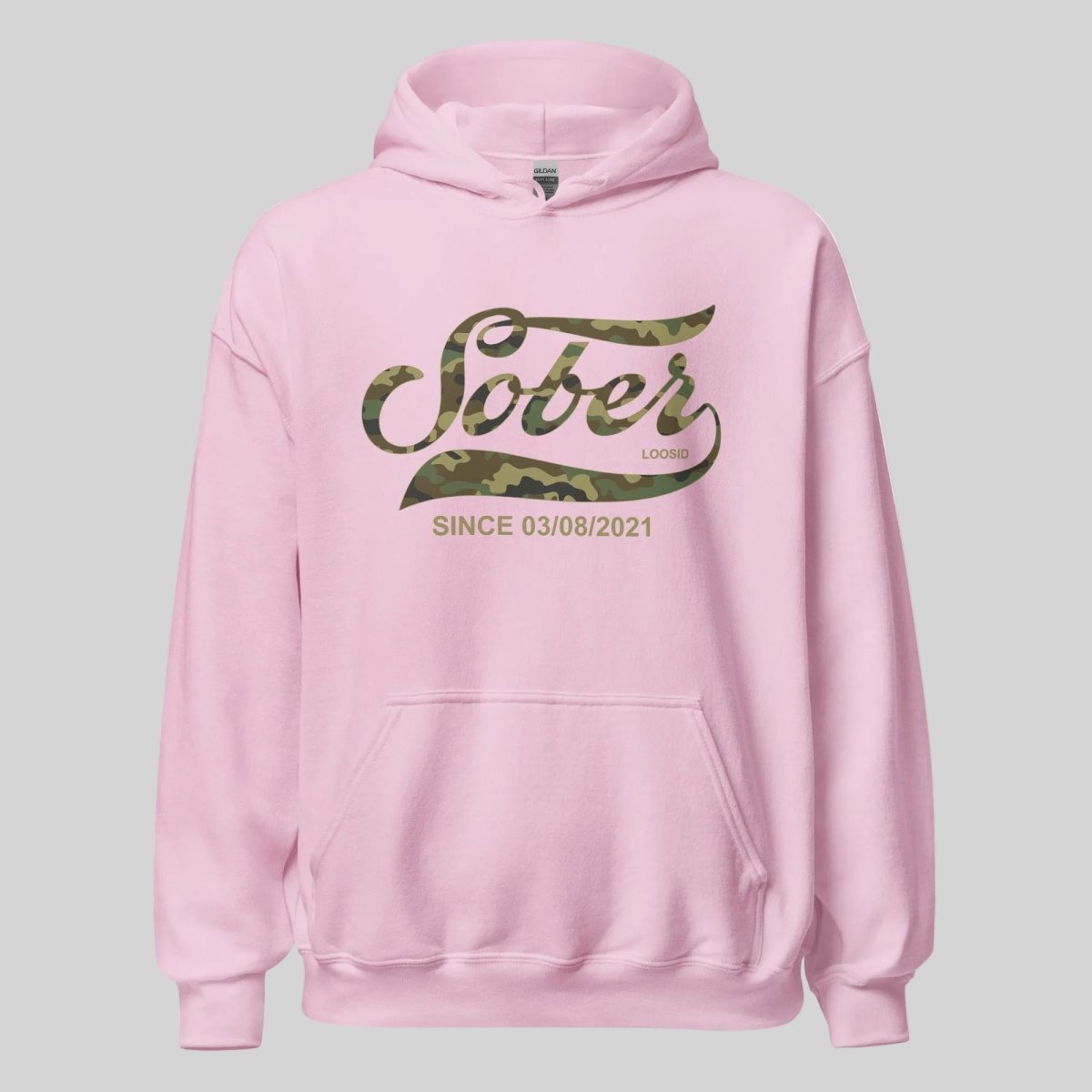 Sober Since Camo Recovery Hoodie product photo (view 20)