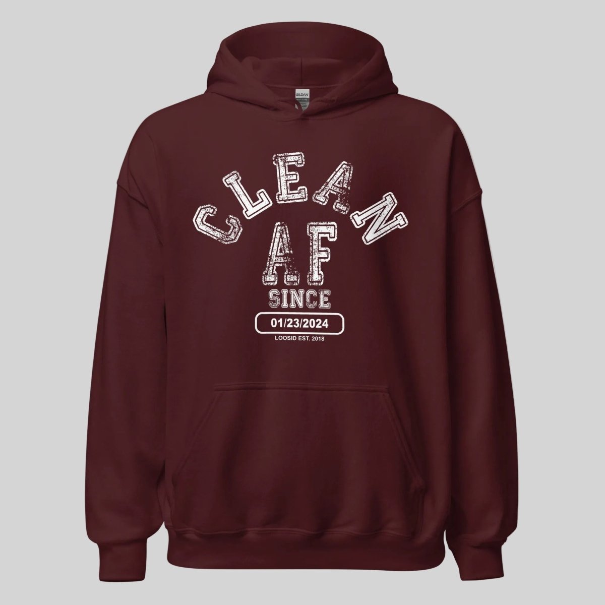 Clean AF Since Recovery Hoodie packaging detail (view 8)