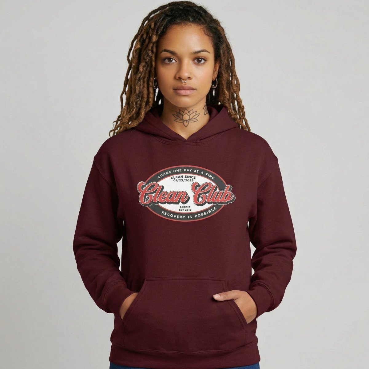 Clean Club Badge Recovery Hoodie fit detail (view 9)