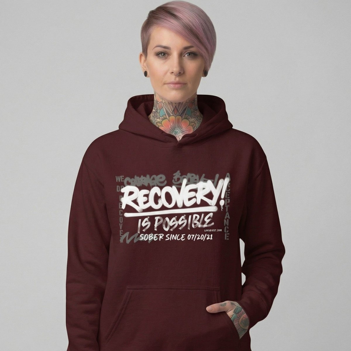 Recovery Is Possible for Women Recovery Hoodie featuring the design (view 41)