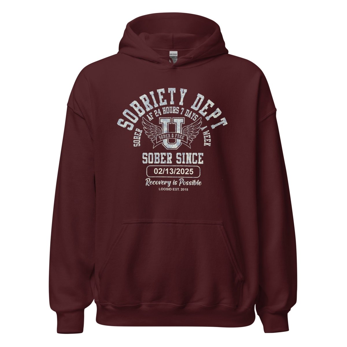 Sobriety Dept Recovery Hoodie lifestyle view (view 35)