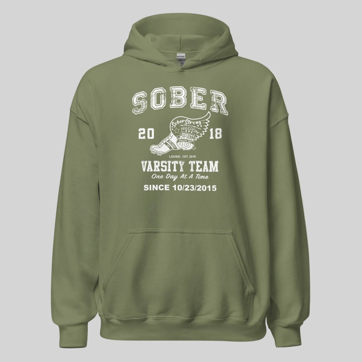 Sober Varsity Team Recovery Hoodie packaging detail (view 18)