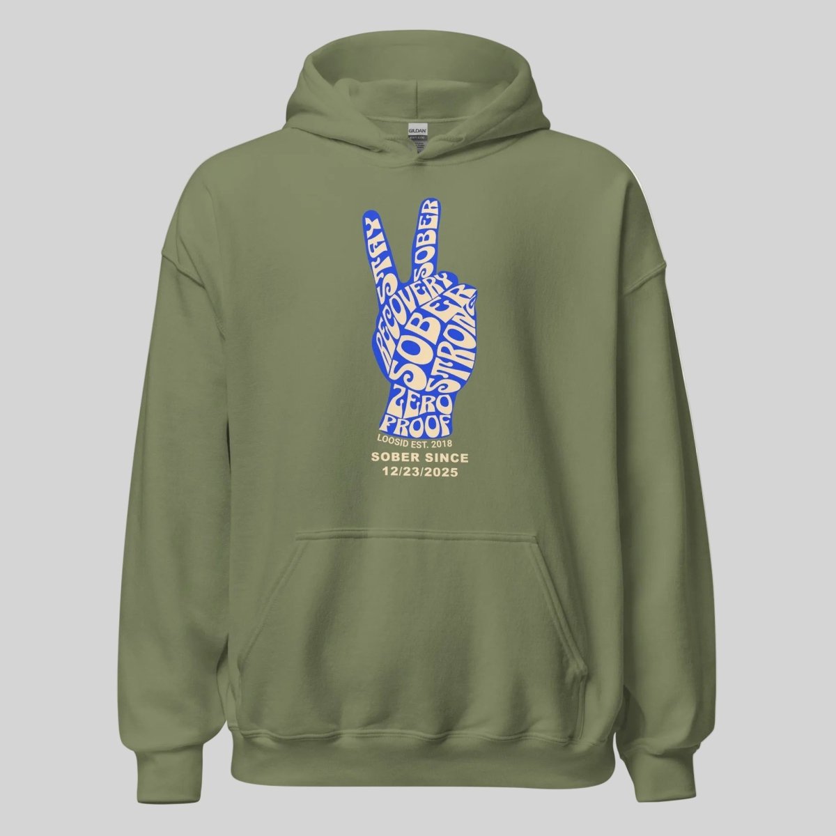 Peace & Sober Recovery Hoodie back view (view 17)
