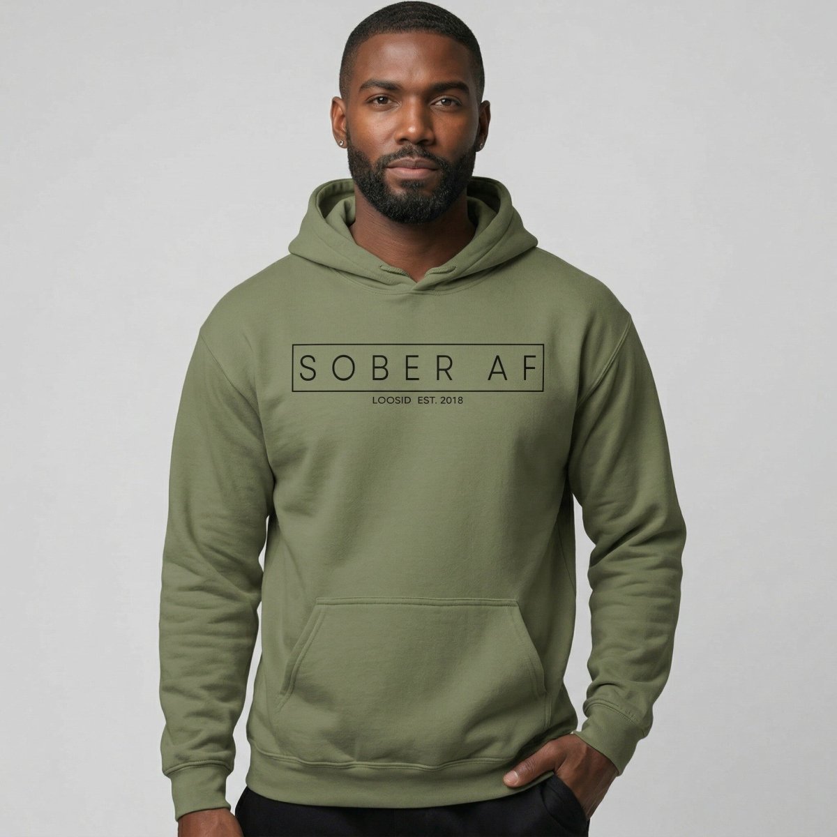 Sober AF Recovery Hoodie fit detail (view 29)