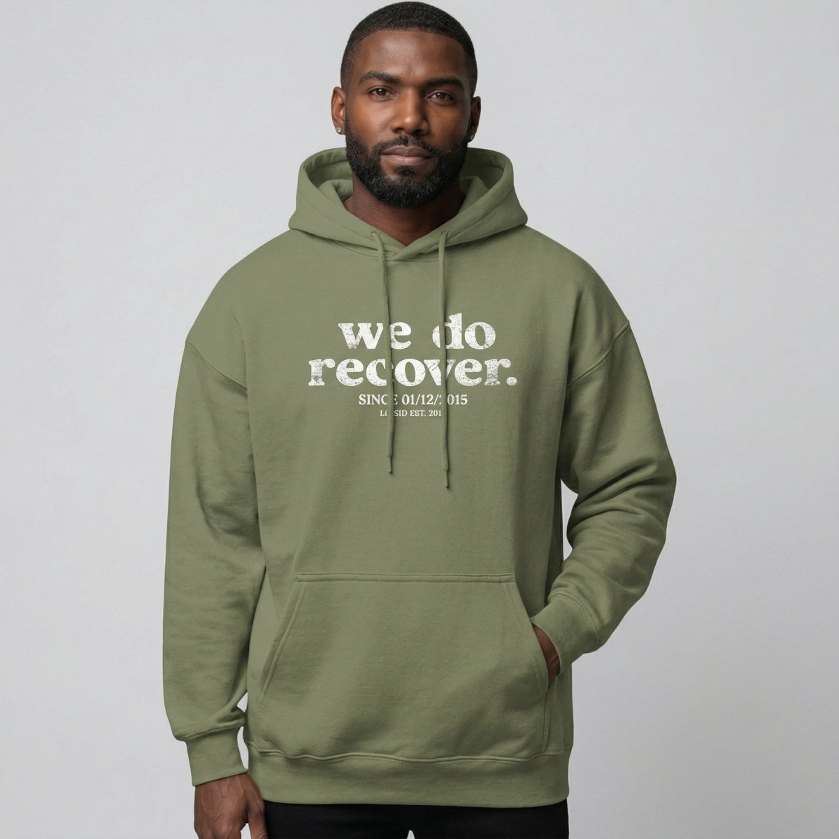 We Do Recover Men's Sober Recovery Hoodie packaging detail (view 28)