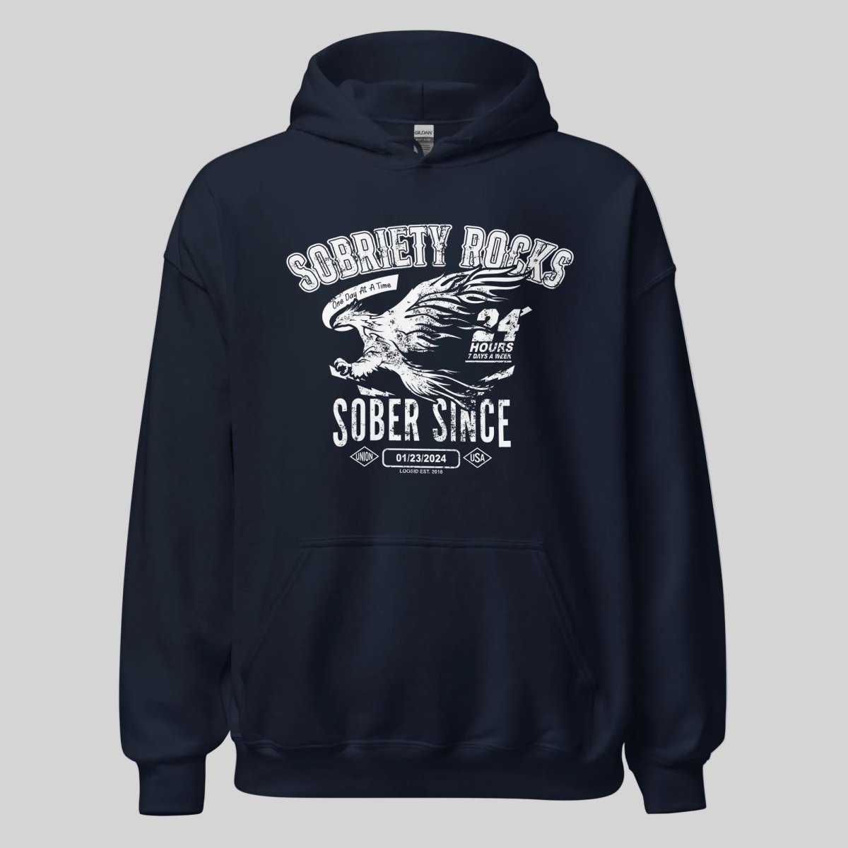 Sober Since Recovery Hoodie back view (view 7)