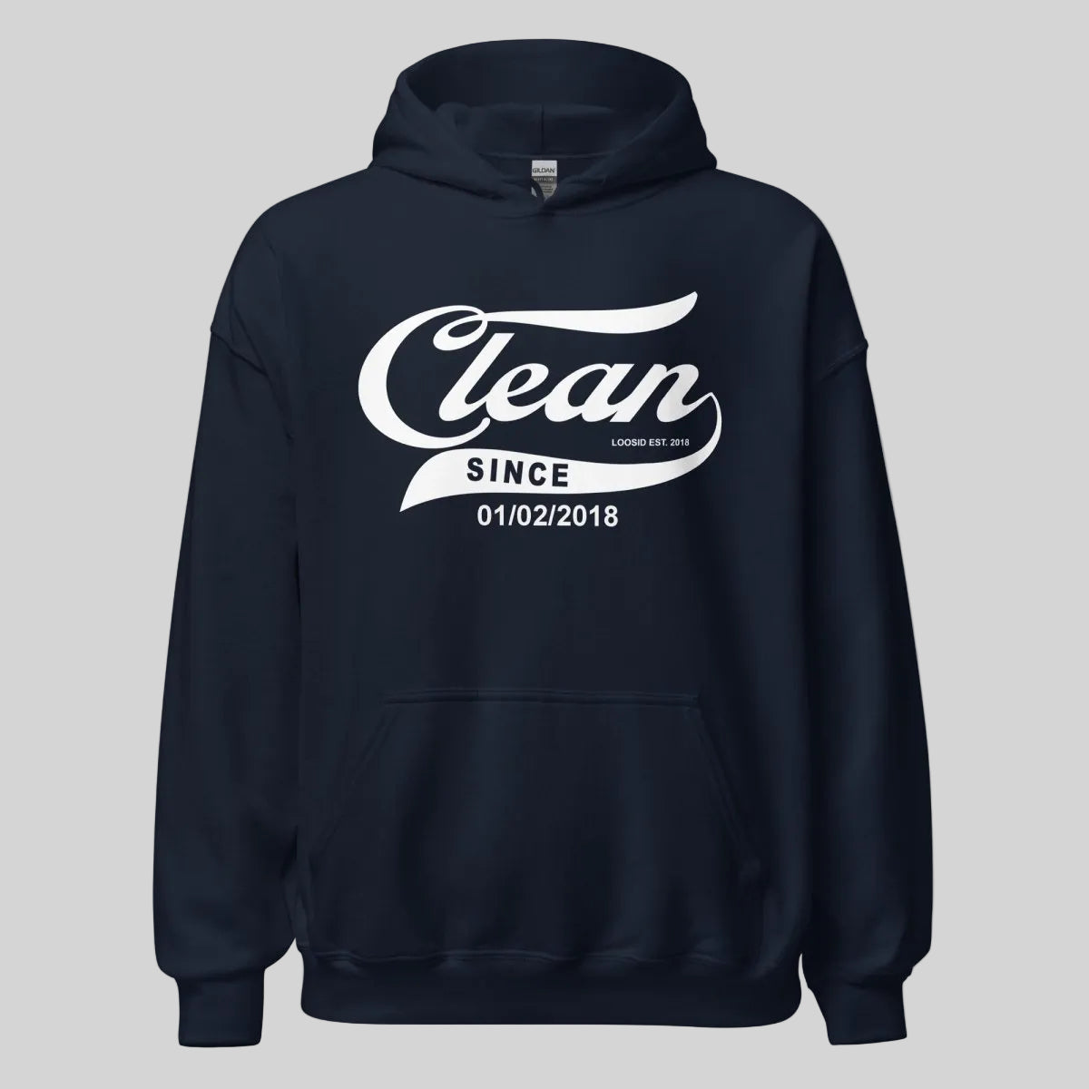 Clean Since Hoodie with Date Recovery Hoodie close-up view (view 12)