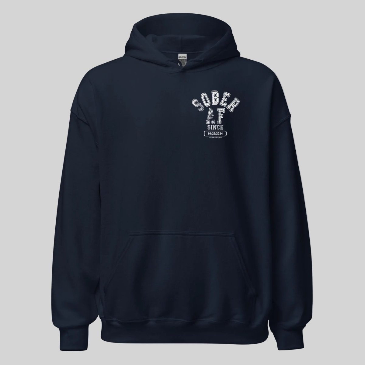 Sober AF Recovery Hoodie side view (view 6)