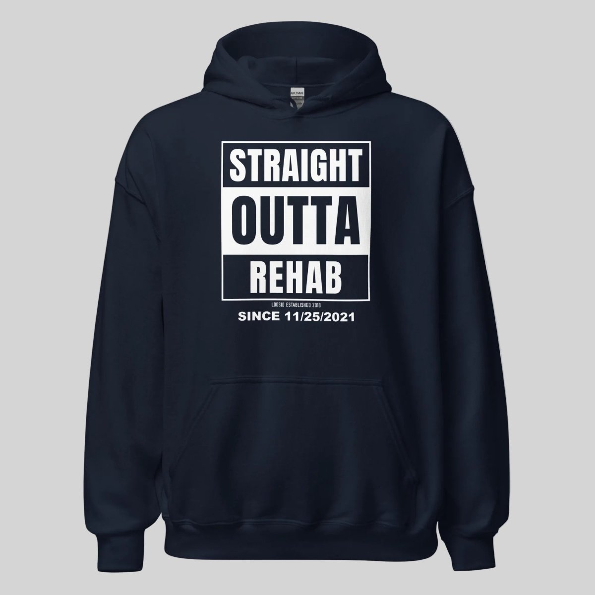 Straight Outta Rehab Recovery Hoodie side view (view 6)
