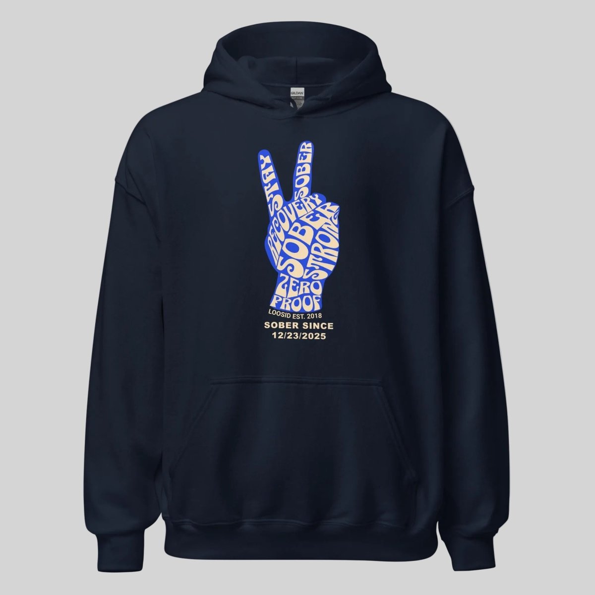 Peace & Sober Recovery Hoodie packaging detail (view 8)