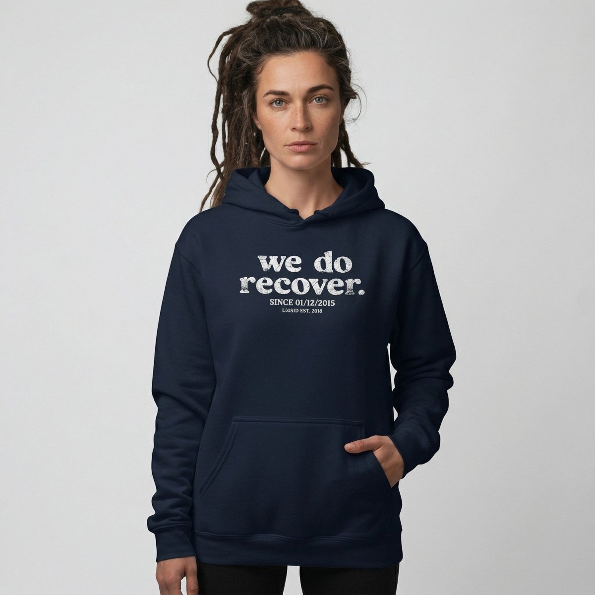 We Do Recover Women's Sober Recovery Hoodie close-up view (view 22)