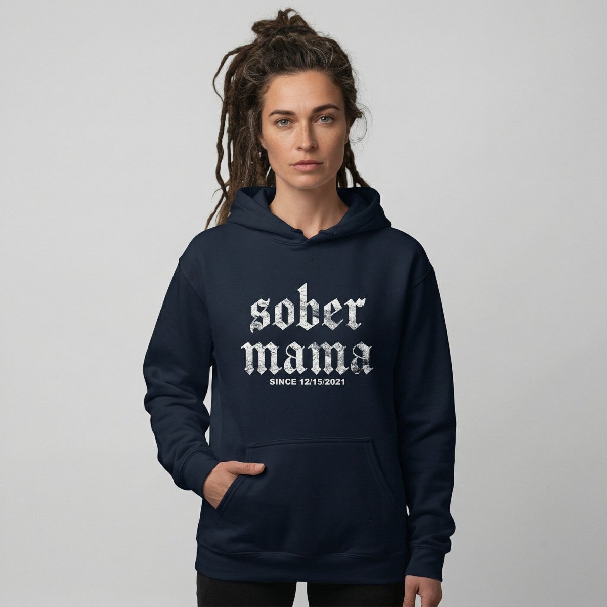 Sober Mama Recovery Hoodie back view (view 7)