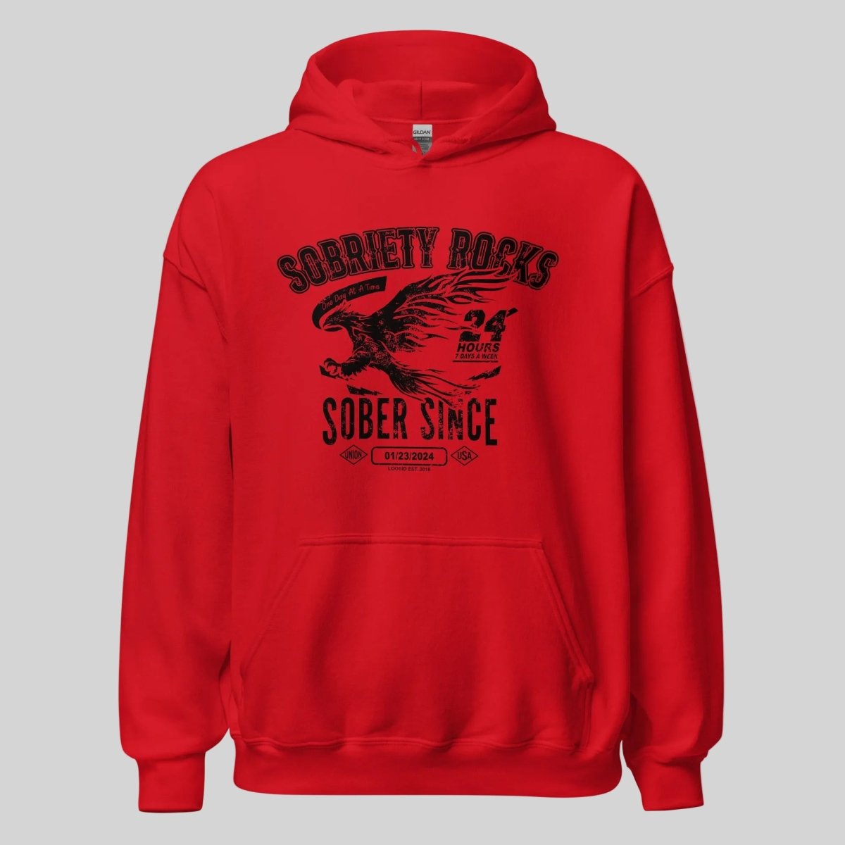 Sober Since Recovery Hoodie featuring the design (view 11)