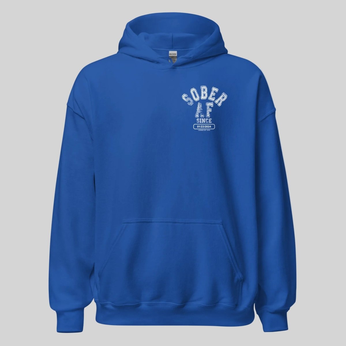 Sober AF Recovery Hoodie featuring the design (view 11)