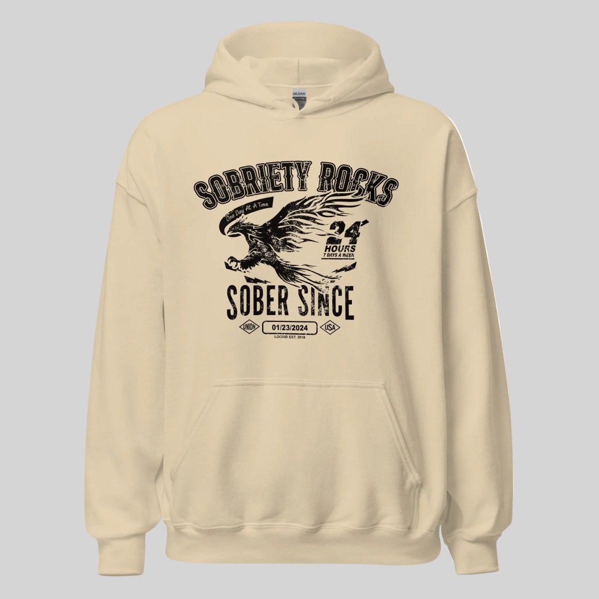 Sober Since Recovery Hoodie side view (view 36)